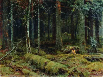 Dark forest, Ivan Shishkin, 1890
