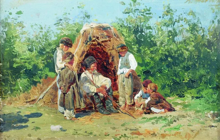 Grandfather stories, Konstantin Makovsky, 1881