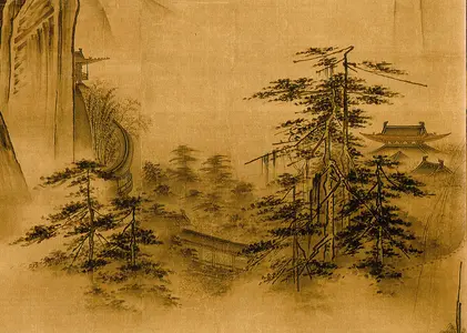 Walking on a mountain path in spring, Ma Yuan, 1190